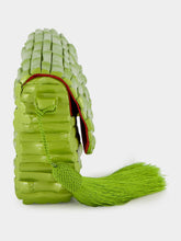 Glorinha Paranaguá Gaya Lacquered Bamboo Clutch in Green