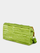 Glorinha Paranaguá Gaya Lacquered Bamboo Clutch in Green
