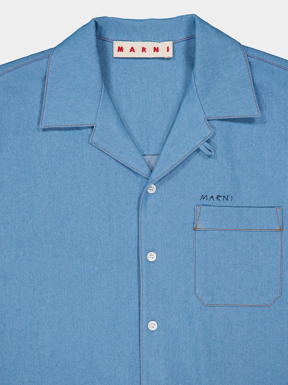 Blue Denim Bowling Shirt