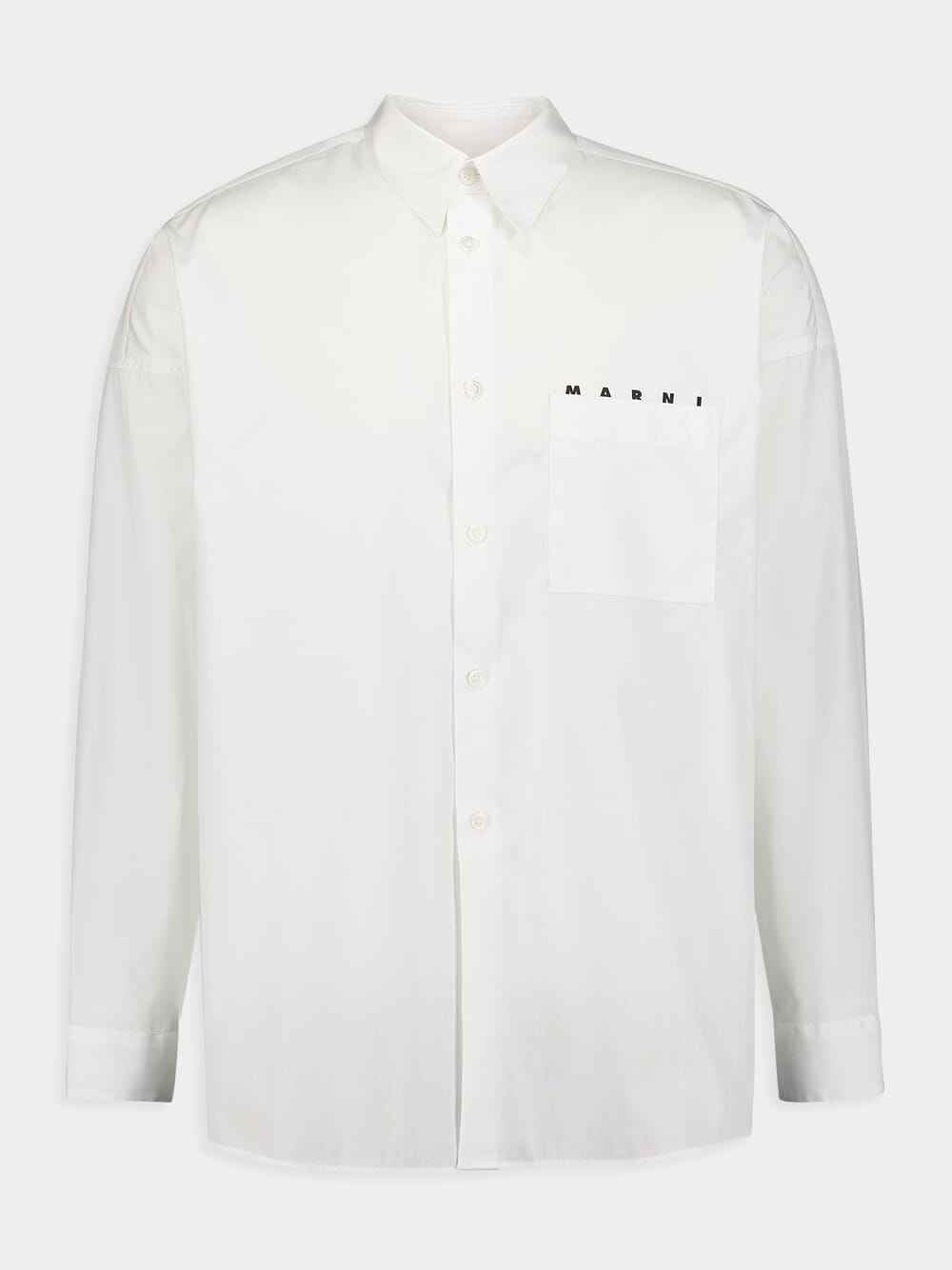 White Logo Cotton Shirt