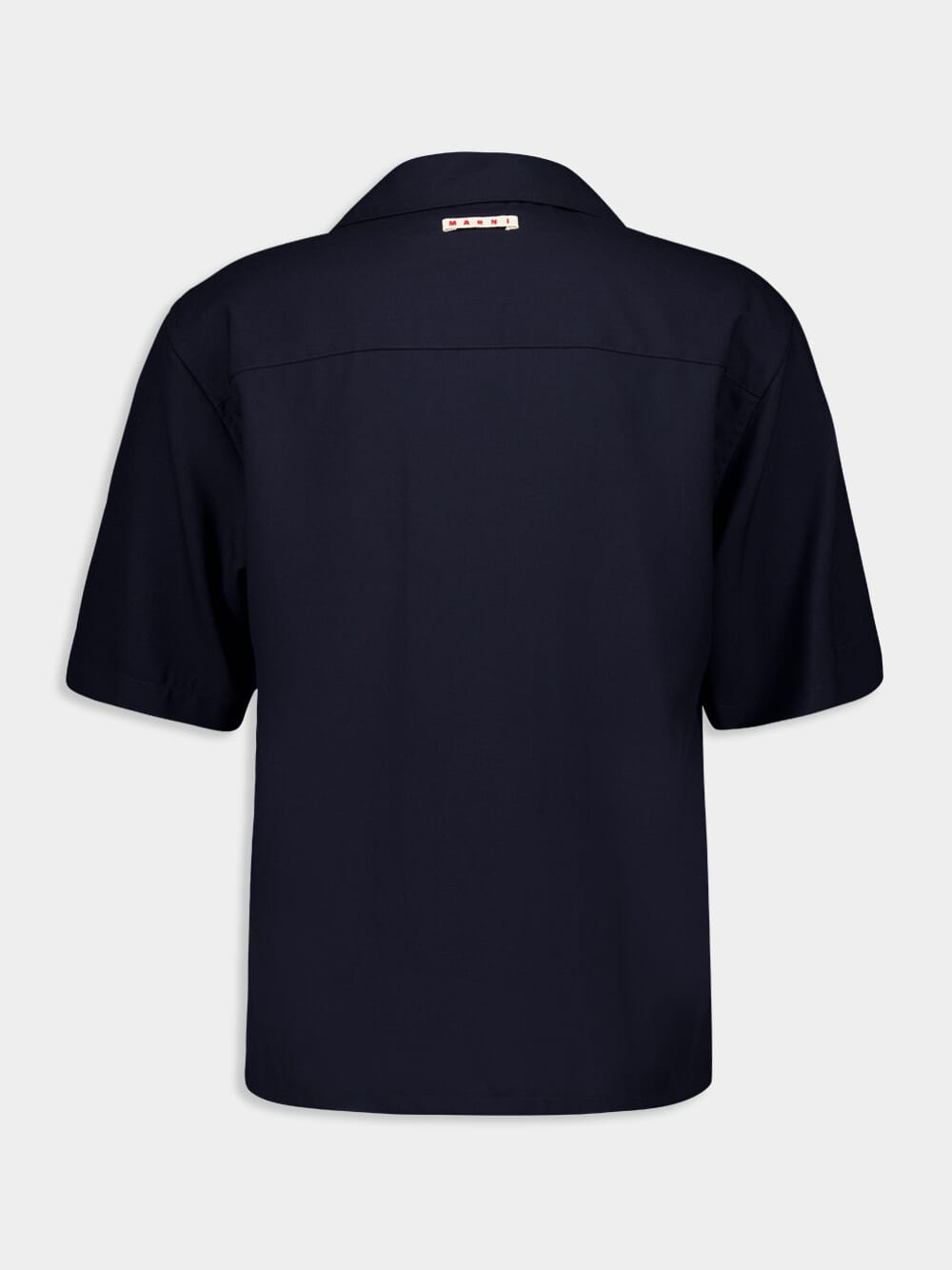 Deep Blue Wool Bowling Shirt