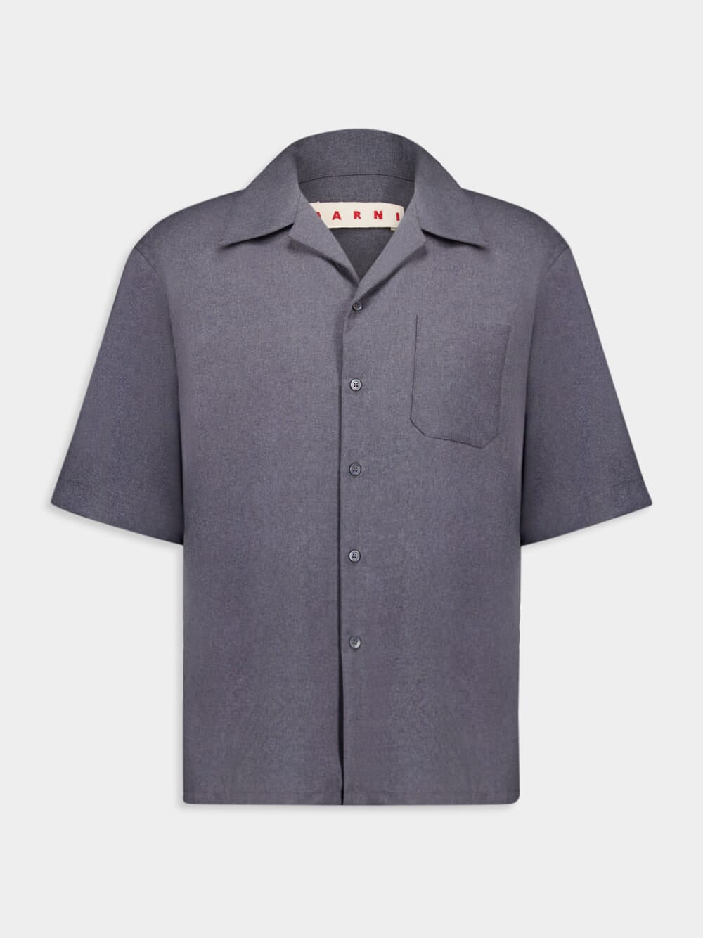 Grey Wool Bowling Shirt