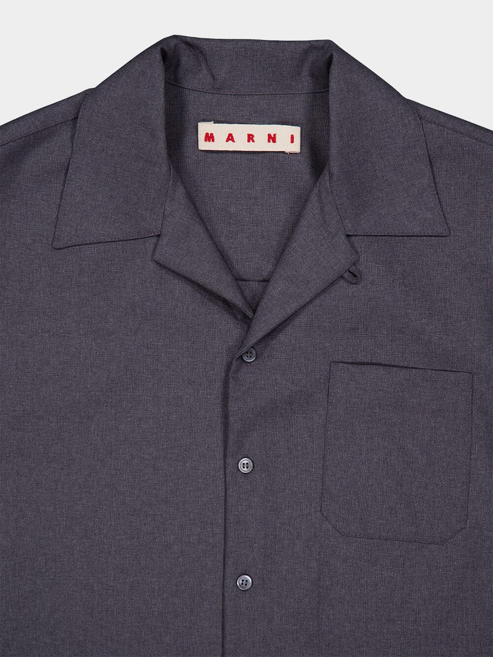 Grey Wool Bowling Shirt