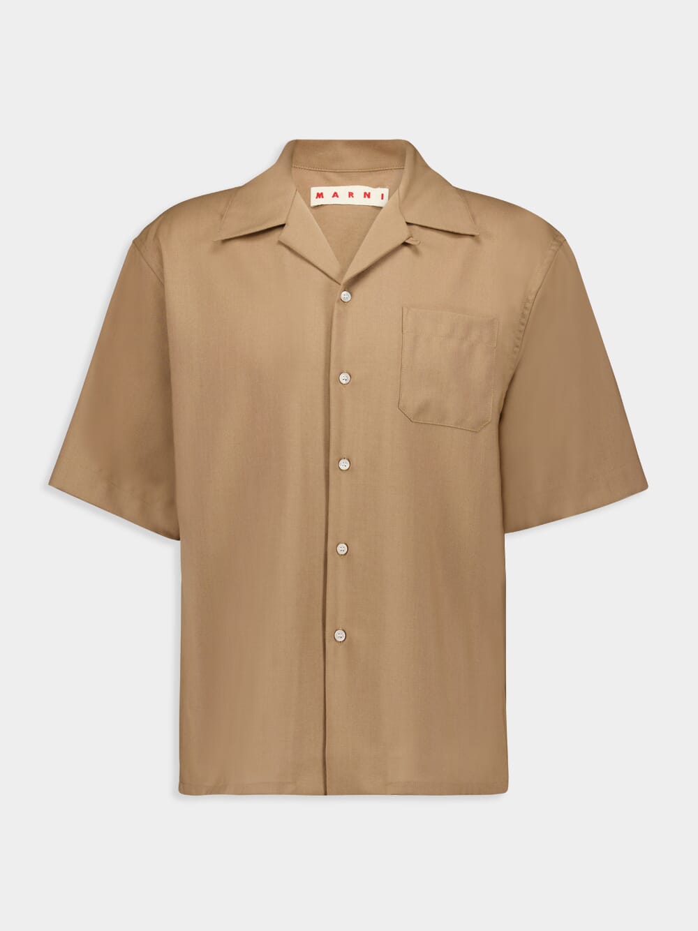 Beige Wool Bowling Shirt