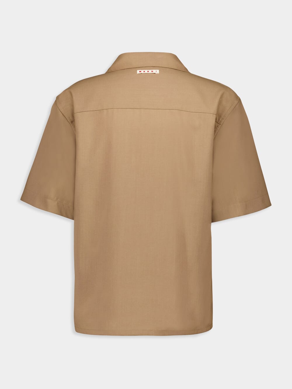 Beige Wool Bowling Shirt