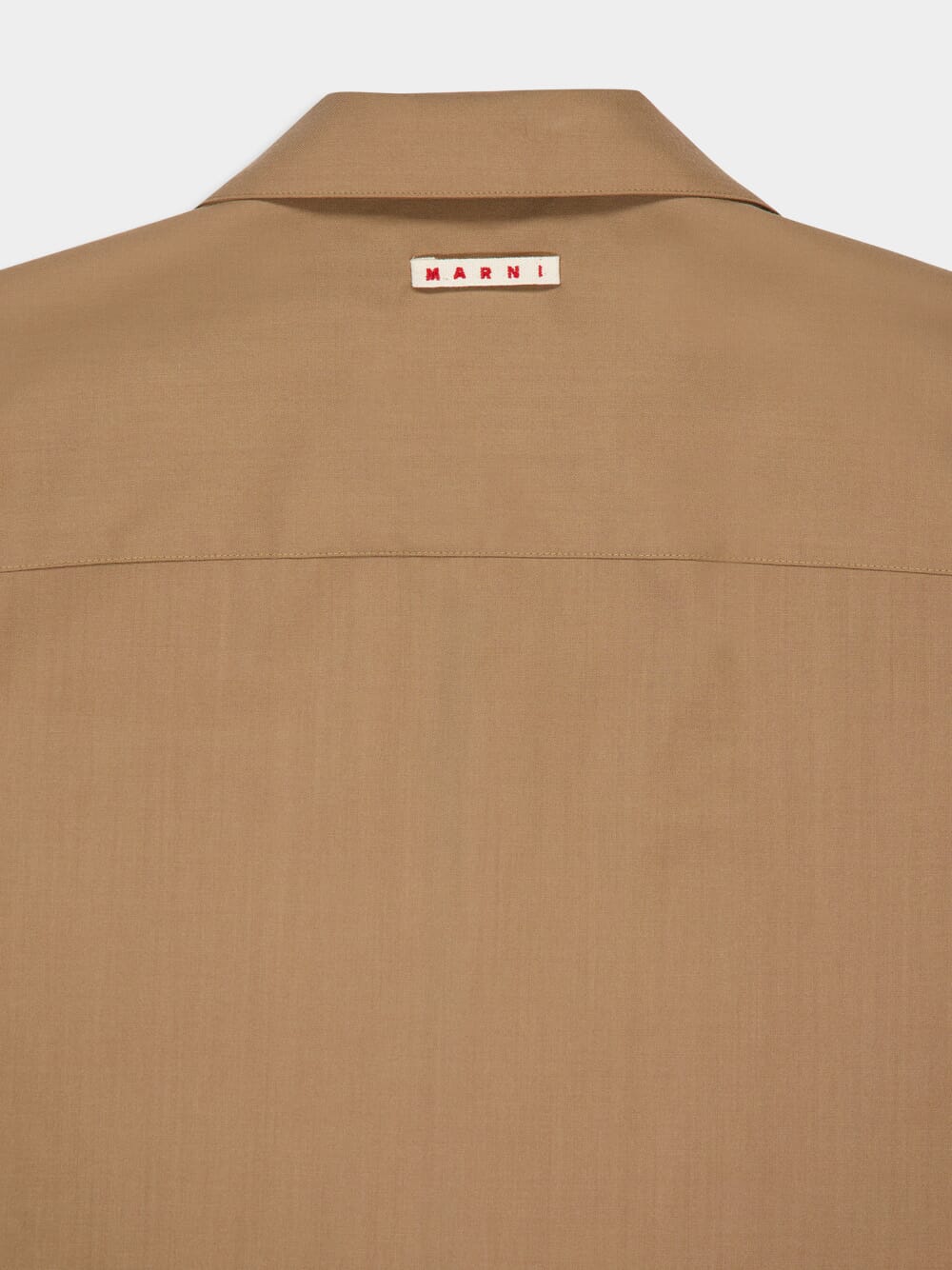 Beige Wool Bowling Shirt