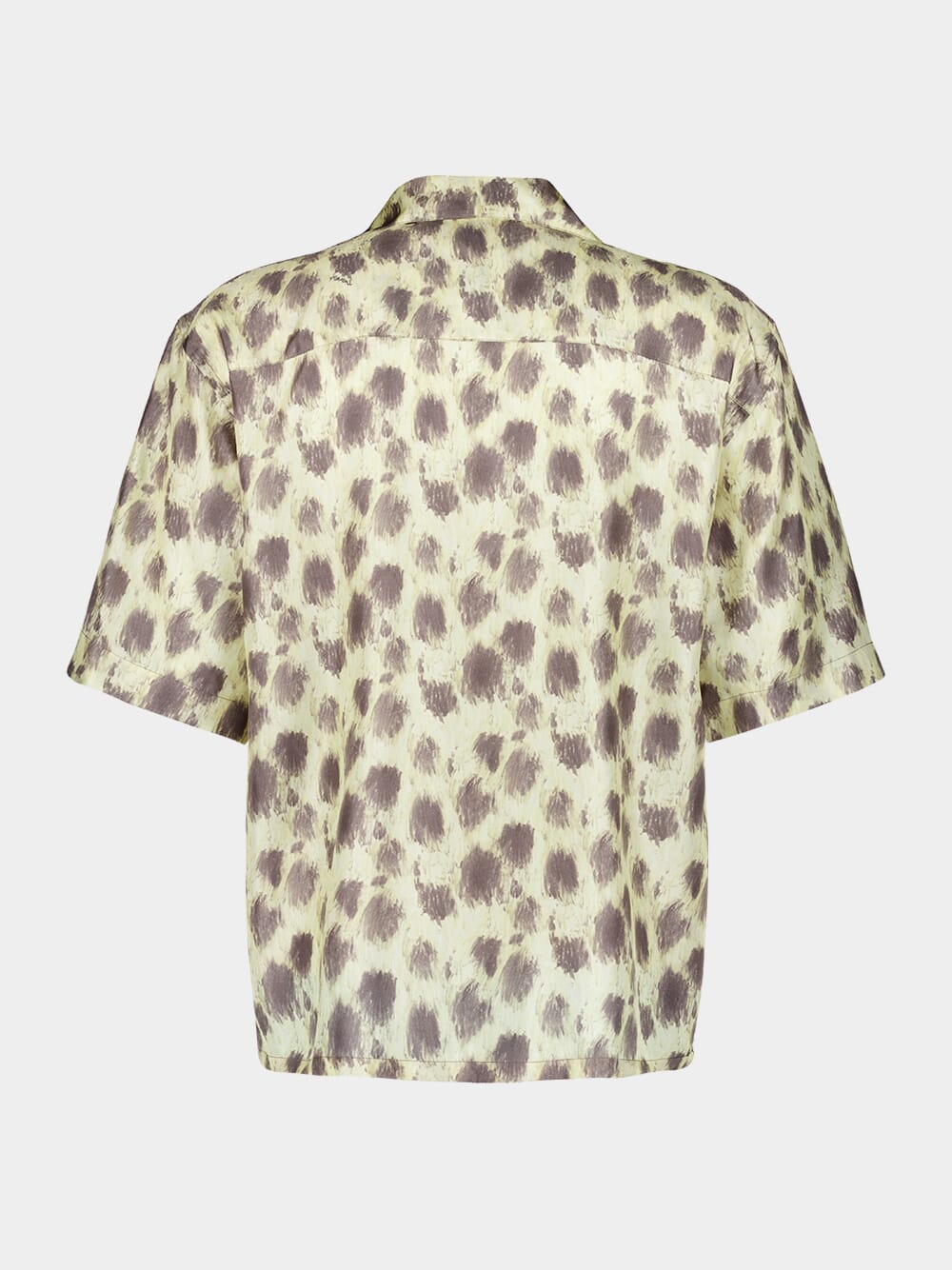 Crayon Leopard Prints Silk Bowling Shirt