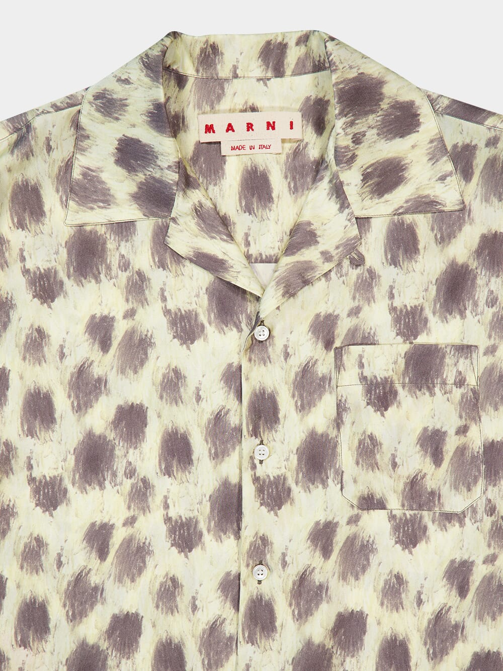 Crayon Leopard Prints Silk Bowling Shirt