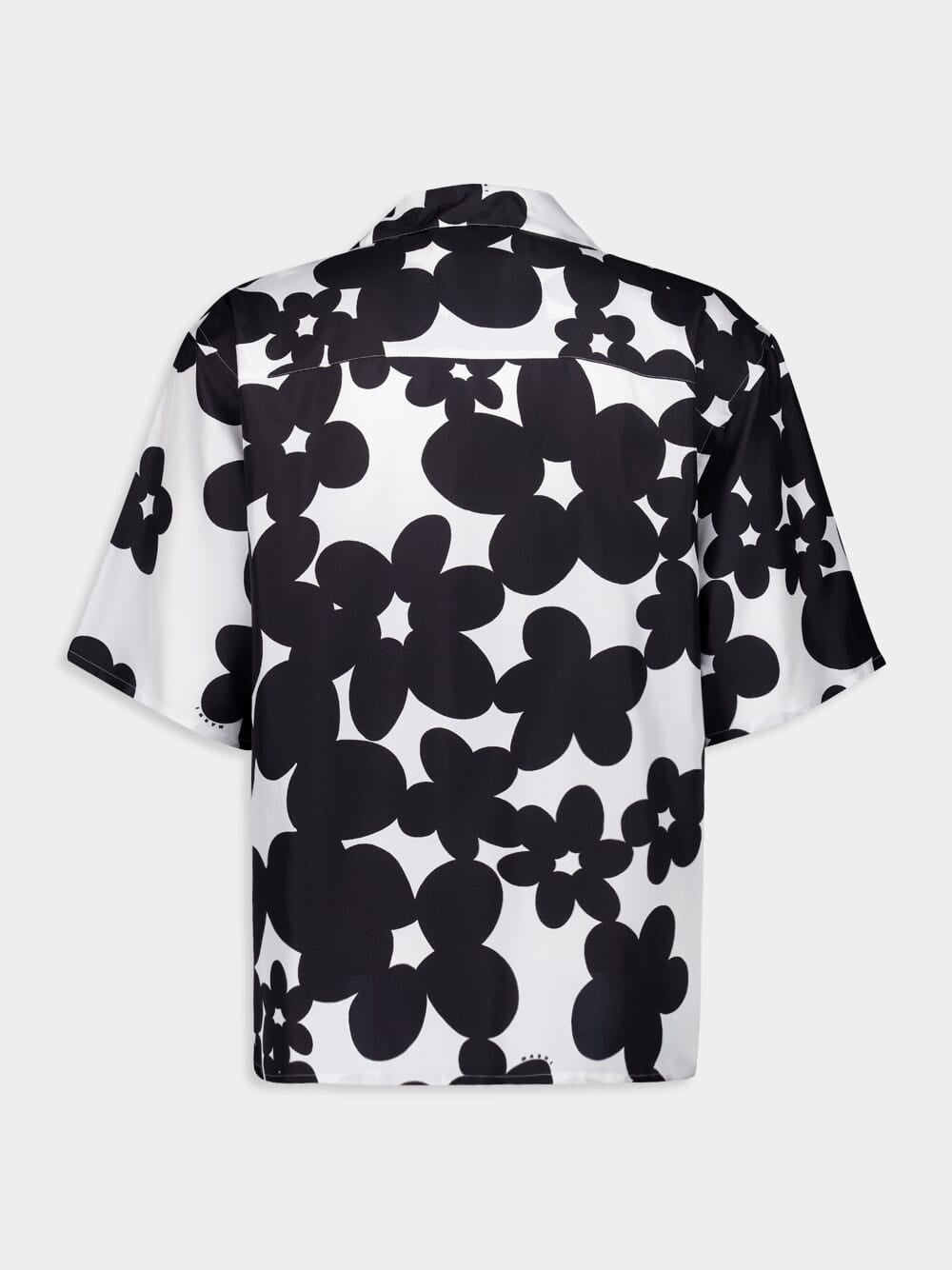 Black and White Silk Dilles Print Shirt