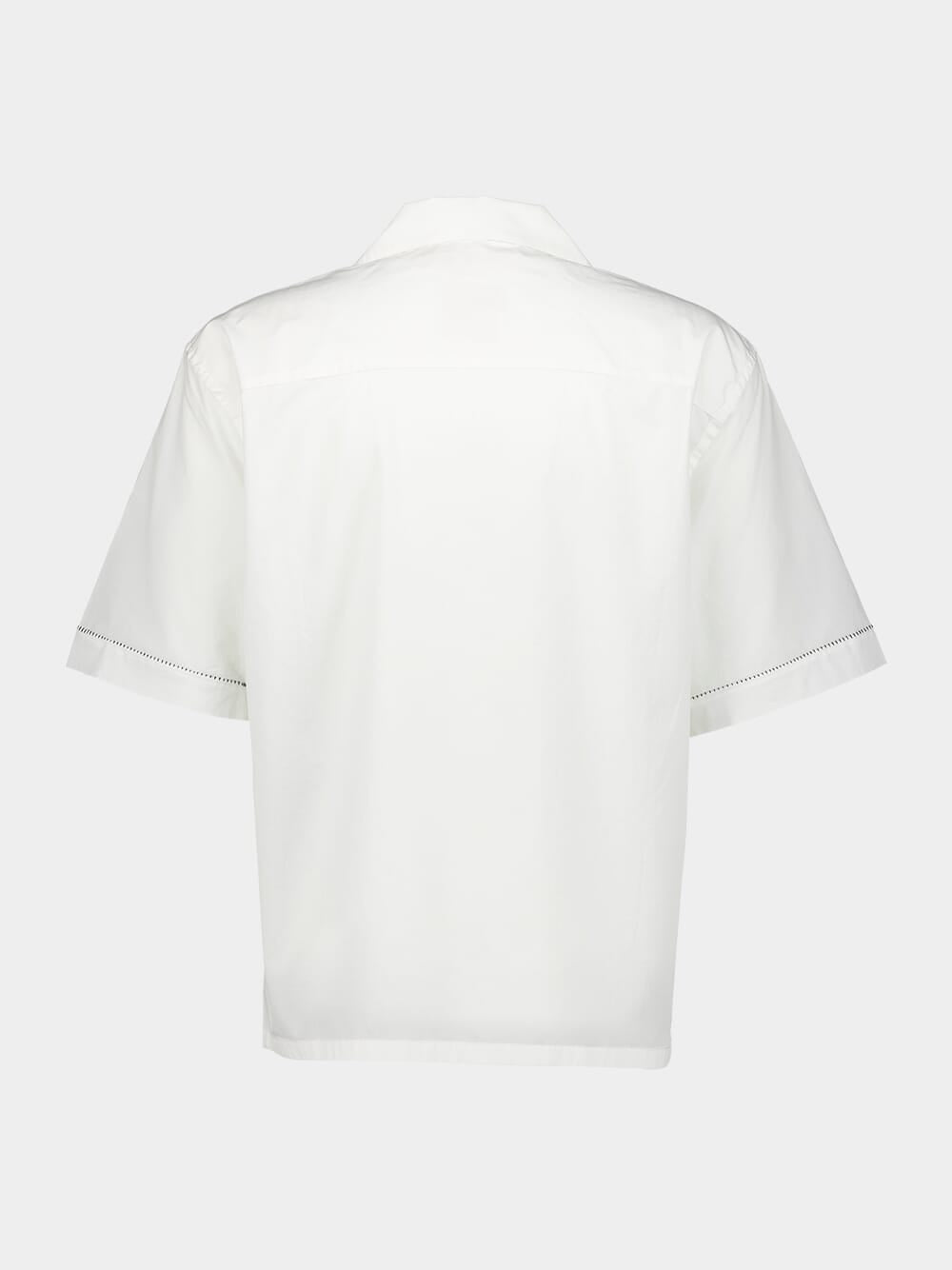 White Organic Poplin Bowling Shirt