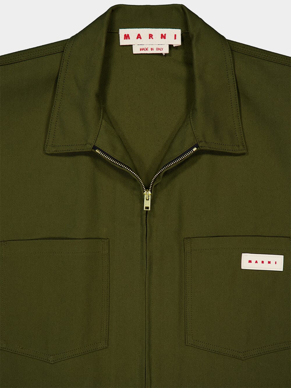 Gabardine Zip-Up Overshirt