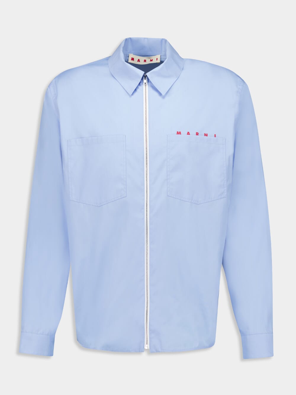 Blue Organic Cotton Zip Shirt