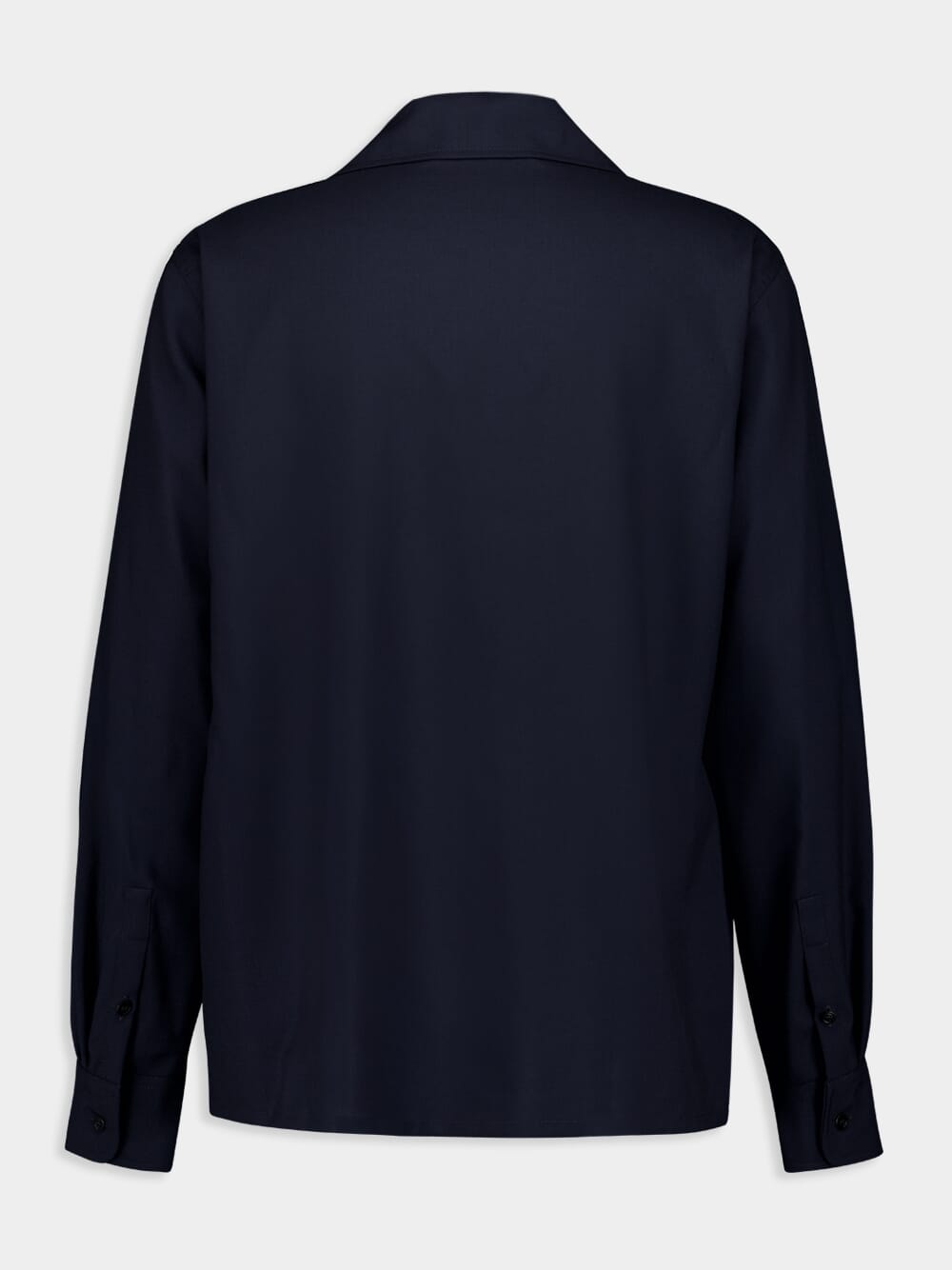 Deep Blue Wool Relaxed Fit Shirt