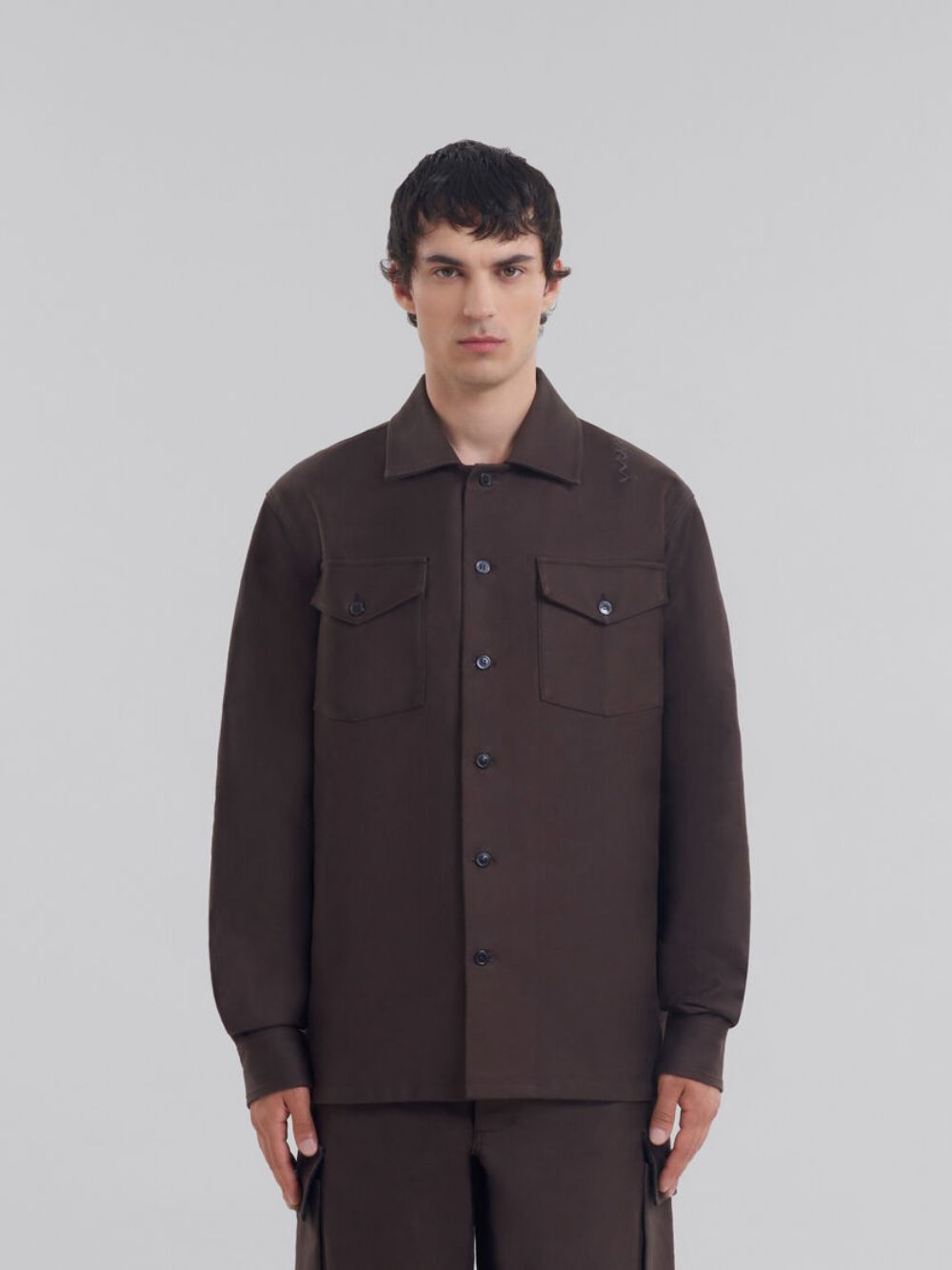 Moca Brown Organic Cotton Satin Shirt