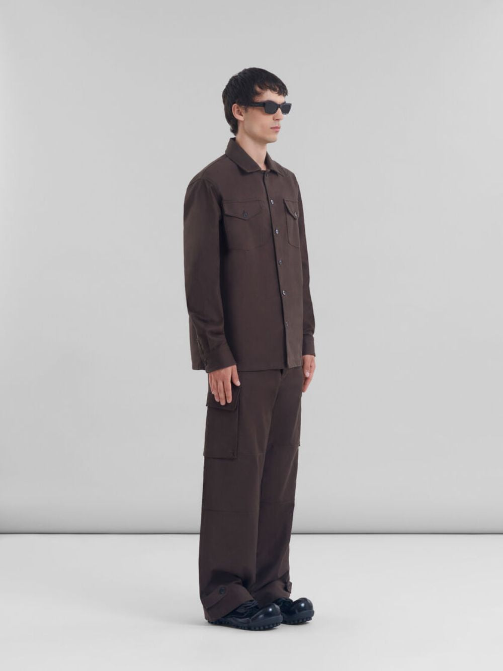 Moca Brown Organic Cotton Satin Shirt