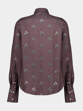 Marni Coffee Floral Viscose Long-Sleeve Shirt
