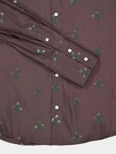Marni Coffee Floral Viscose Long-Sleeve Shirt