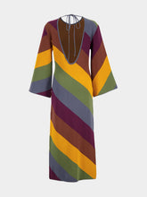 Paula Curie Multi Stripes Knitted Cut-Out Back Dress