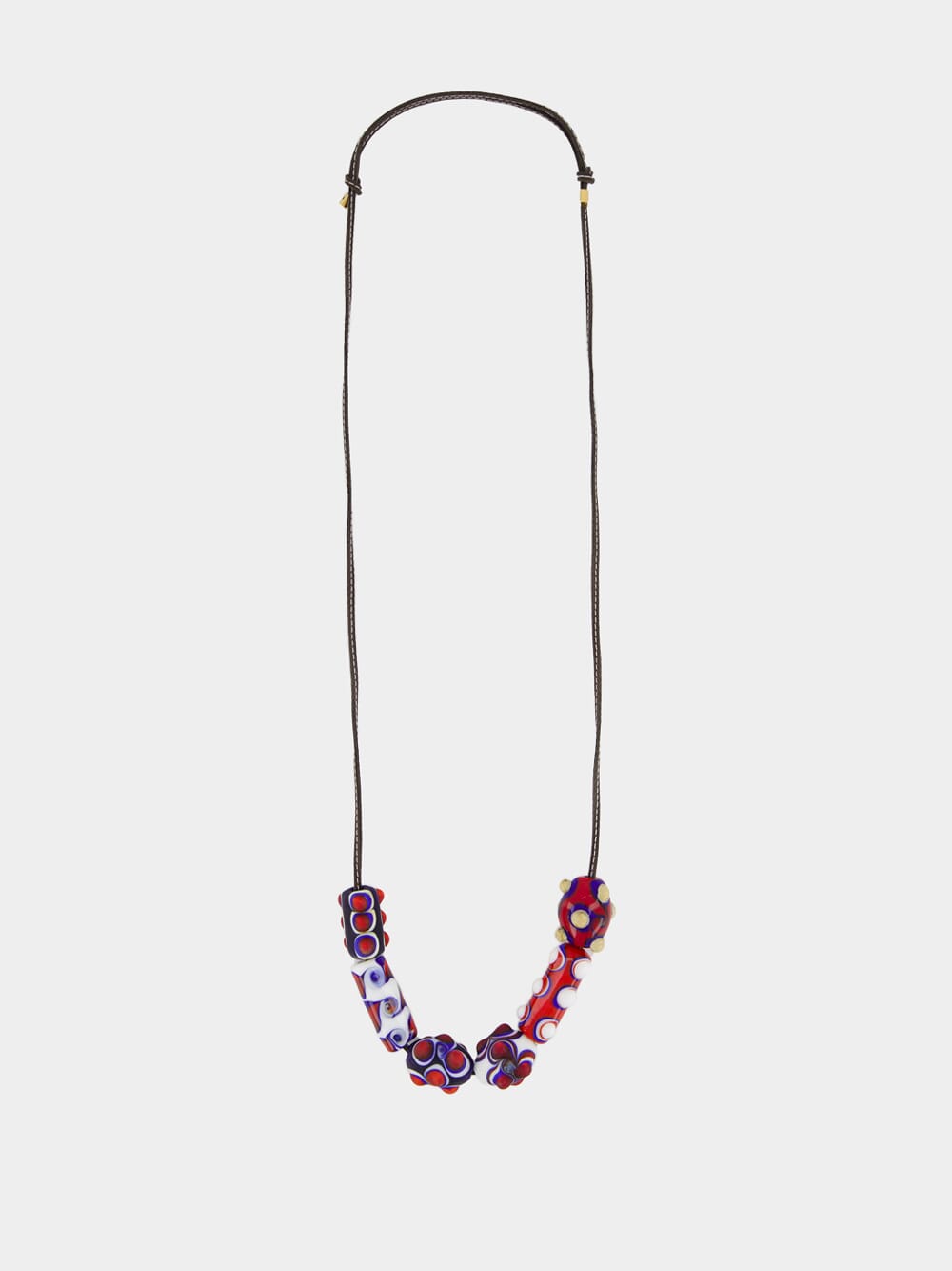 Red and Blue Beatle Beaded Necklace