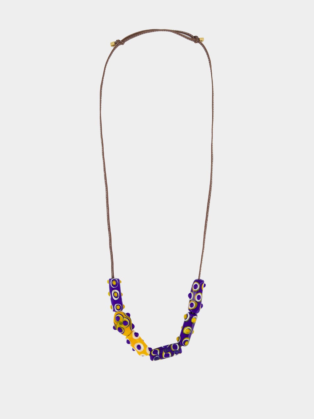 Yellow and Blue Beatle Beaded Necklace