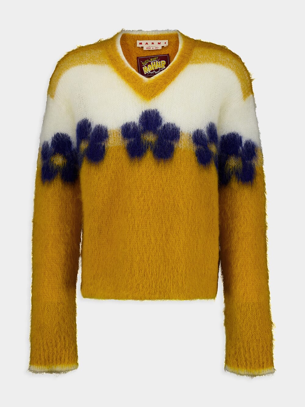 Floral Mohair V-Neck Jumper