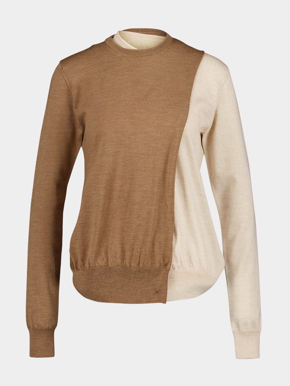 Contrast Panel Wool Sweater