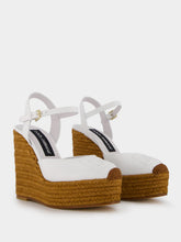 Dolce & Gabbana Logo White Espadrilles Wedges