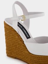 Dolce & Gabbana Logo White Espadrilles Wedges