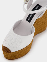 Dolce & Gabbana Logo White Espadrilles Wedges