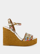 Dolce & Gabbana White Floral Embroidered Nappa Leather Wedges