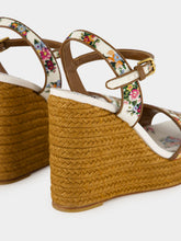 Dolce & Gabbana White Floral Embroidered Nappa Leather Wedges