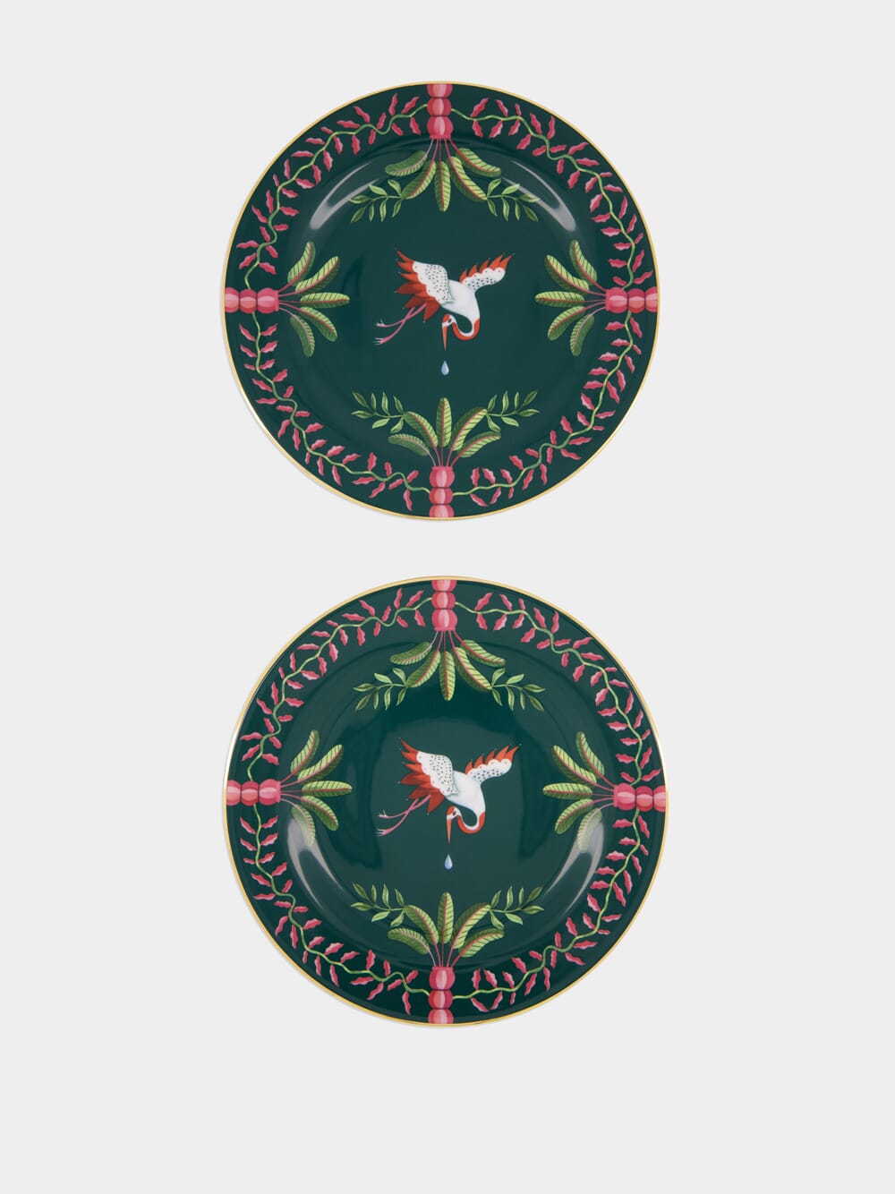 Set of 2 Egret Dessert Plates