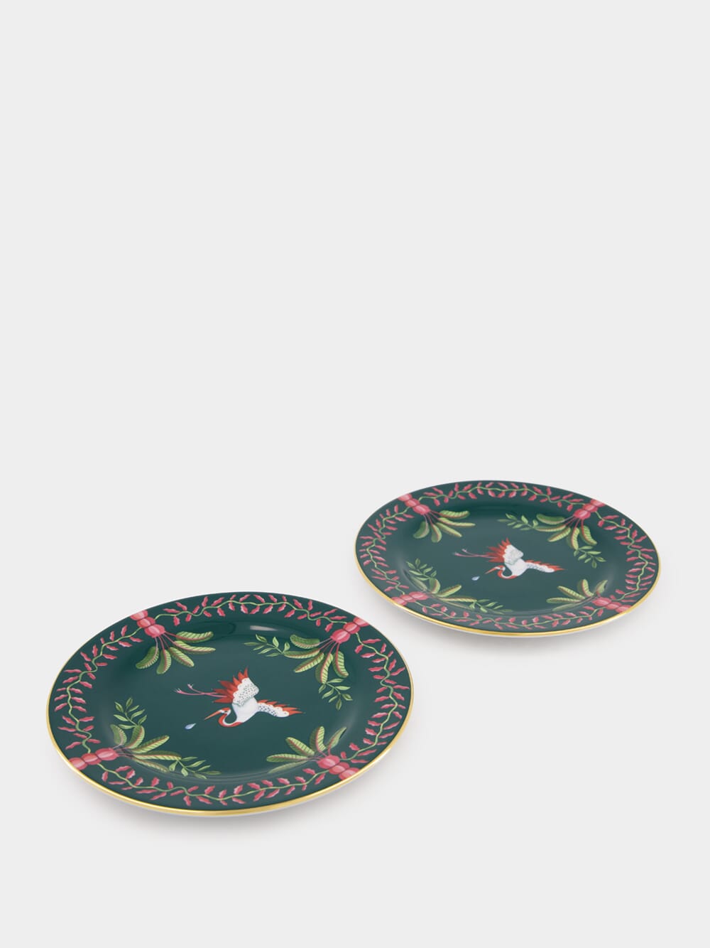 Set of 2 Egret Dessert Plates