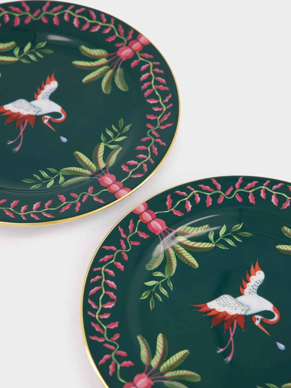 Set of 2 Egret Dessert Plates