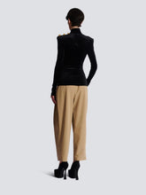 Balmain Black Long Sleeved Velvet Top