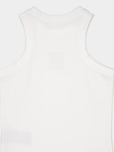 Balmain White Tank Top with Retro PB Embroidery