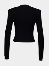 Balmain Black Cropped Knit Cardigan