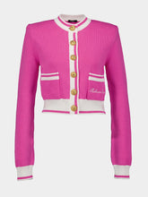 Balmain Pink Balmain Signature Knit Cardigan