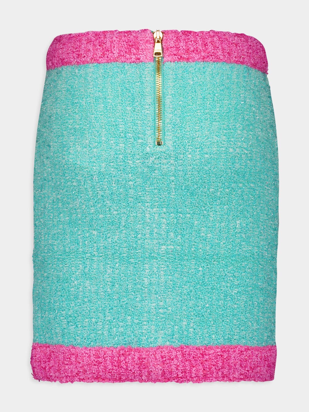 Two-Tone Buttoned Knit Skirt