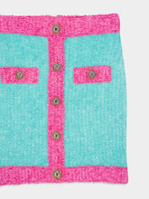 Balmain Two-Tone Buttoned Knit Skirt