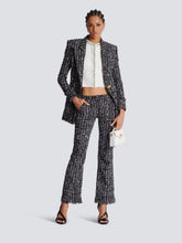 Balmain Black Tweed Flared Pants
