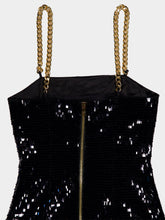 Balmain Sequin Chain-Link Short Dress