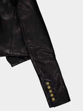 Balmain Black Leather Cropped Jacket