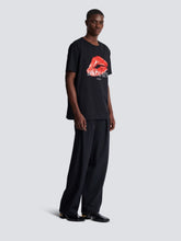 Balmain Black Kiss Print T-Shirt