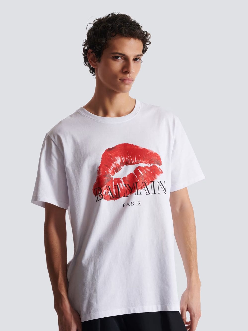 White Kiss Print T-Shirt