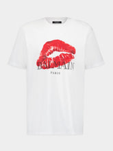 Balmain White Kiss Print T-Shirt