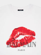 Balmain White Kiss Print T-Shirt