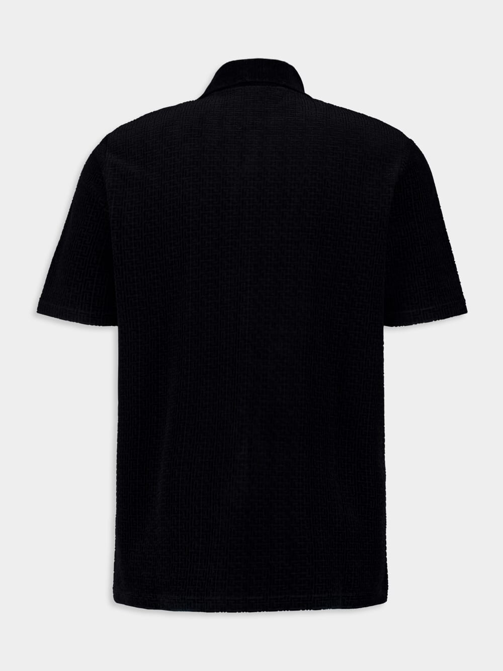 Black Lip Motif Collared Polo Shirt