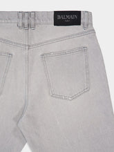 Balmain Light Grey Straight-Cut Denim Jeans