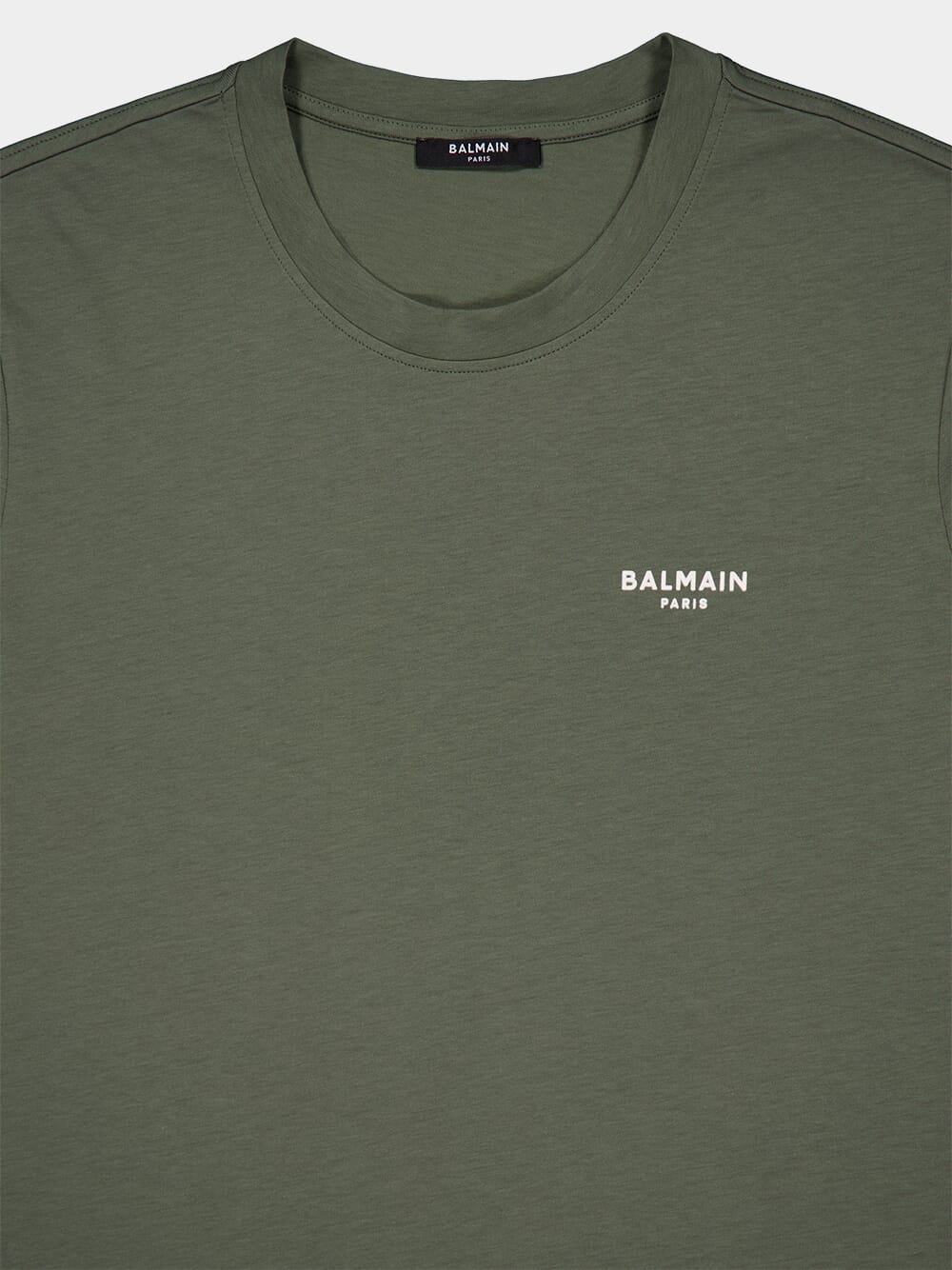 Khaki Balmain Paris Flocked T-Shirt